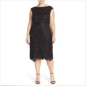 Brianna Women's Black Lace Midi Dress Size 18W